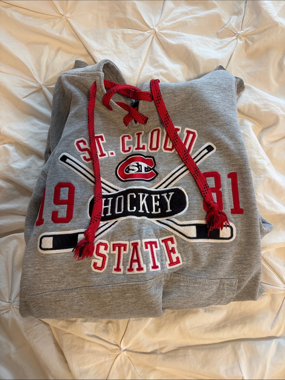 Signature Men's Gray Zip-Up Sweater with Red Accents